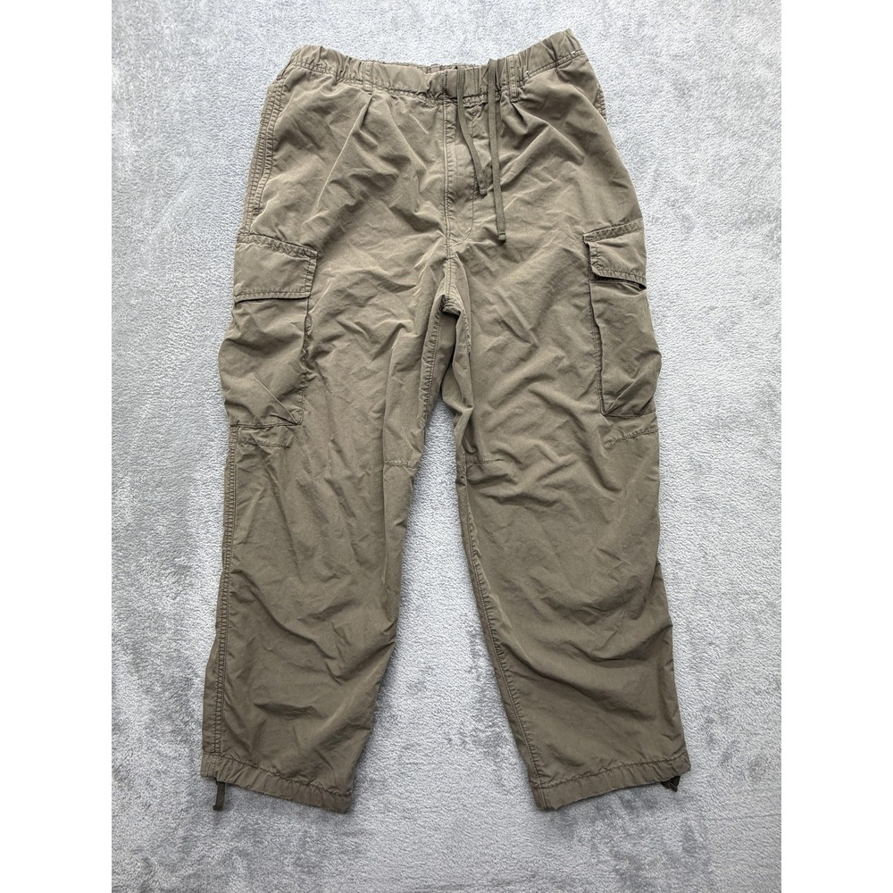 Uniqlo Pants Mens Measured 31x27 Green Cargo Relaxed‎ Fit Canvas Pockets